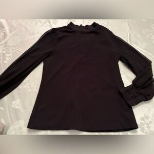 Ann Taylor Blouse w/ Sheer Sleeves Mandarin Collar size XSP